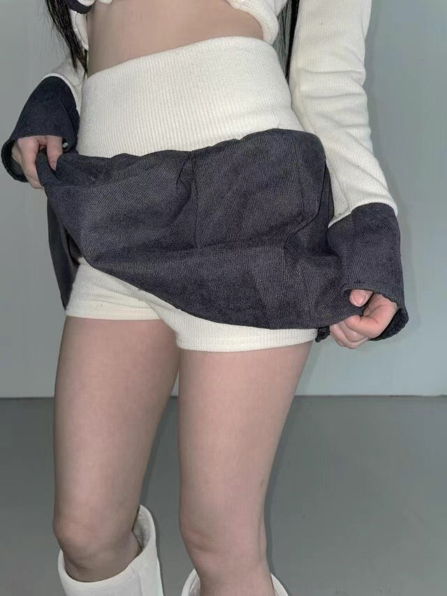 拼接色修身上衣