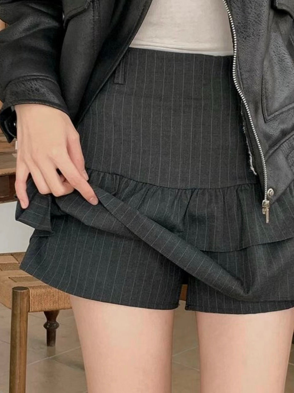 條紋蛋糕裙褲