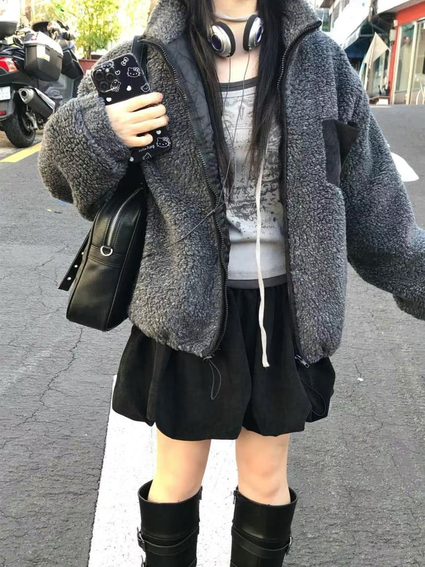 羊羔毛夾棉外套