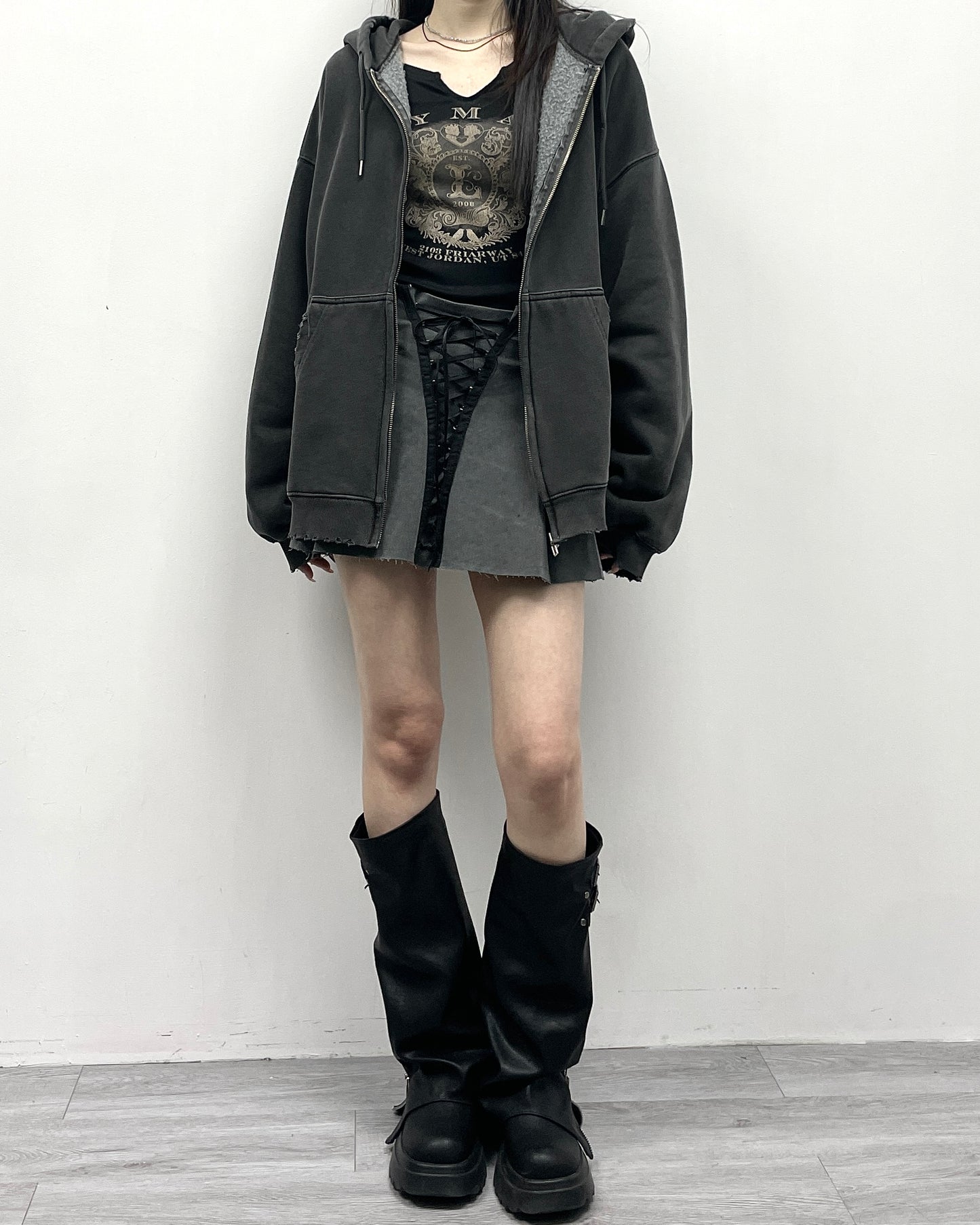 綁帶高腰短裙