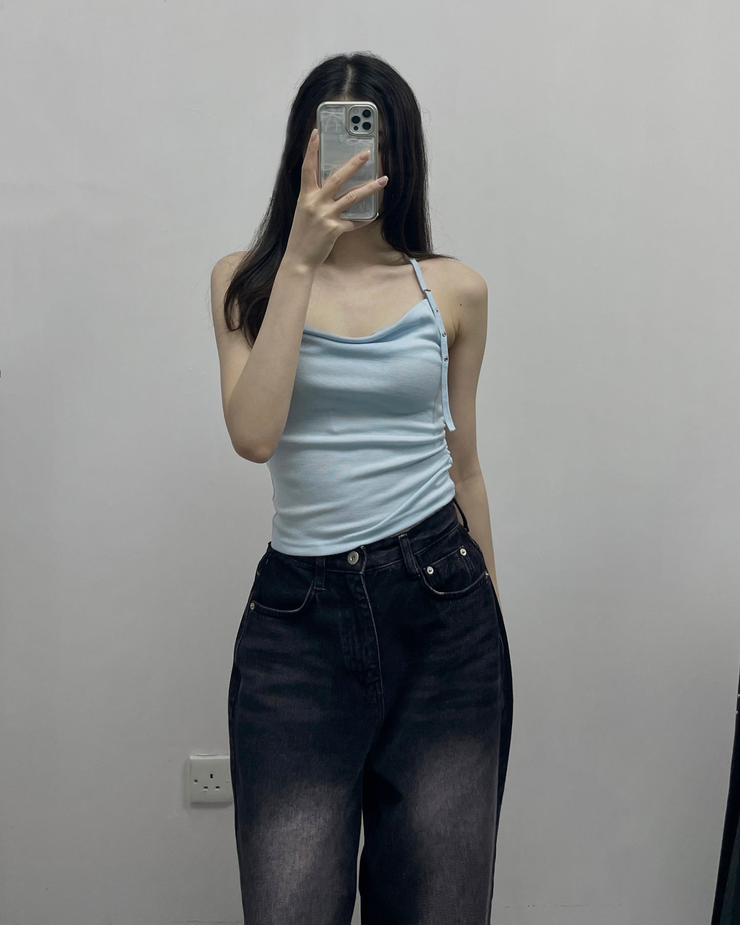 掛頸露背背心
