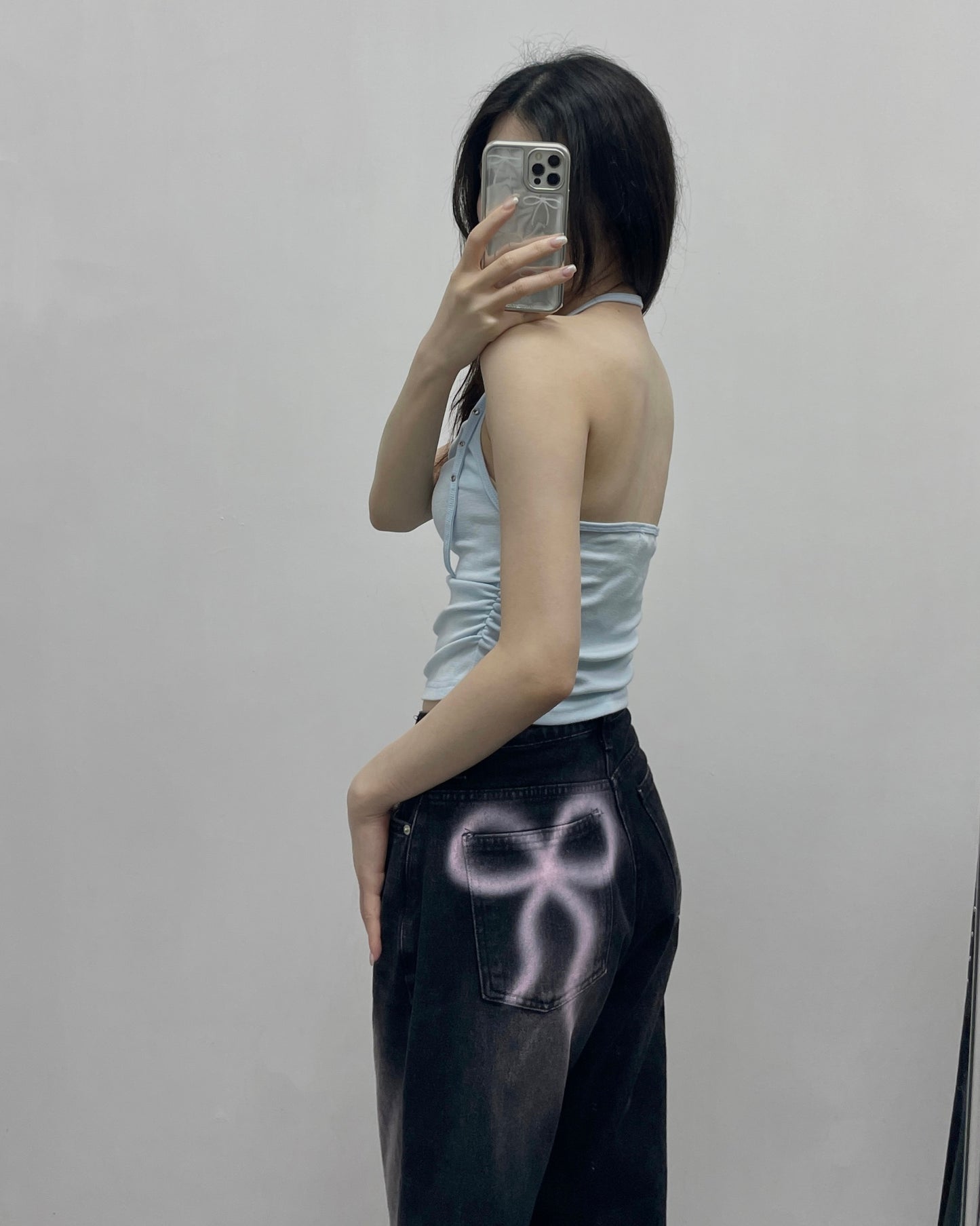 掛頸露背背心