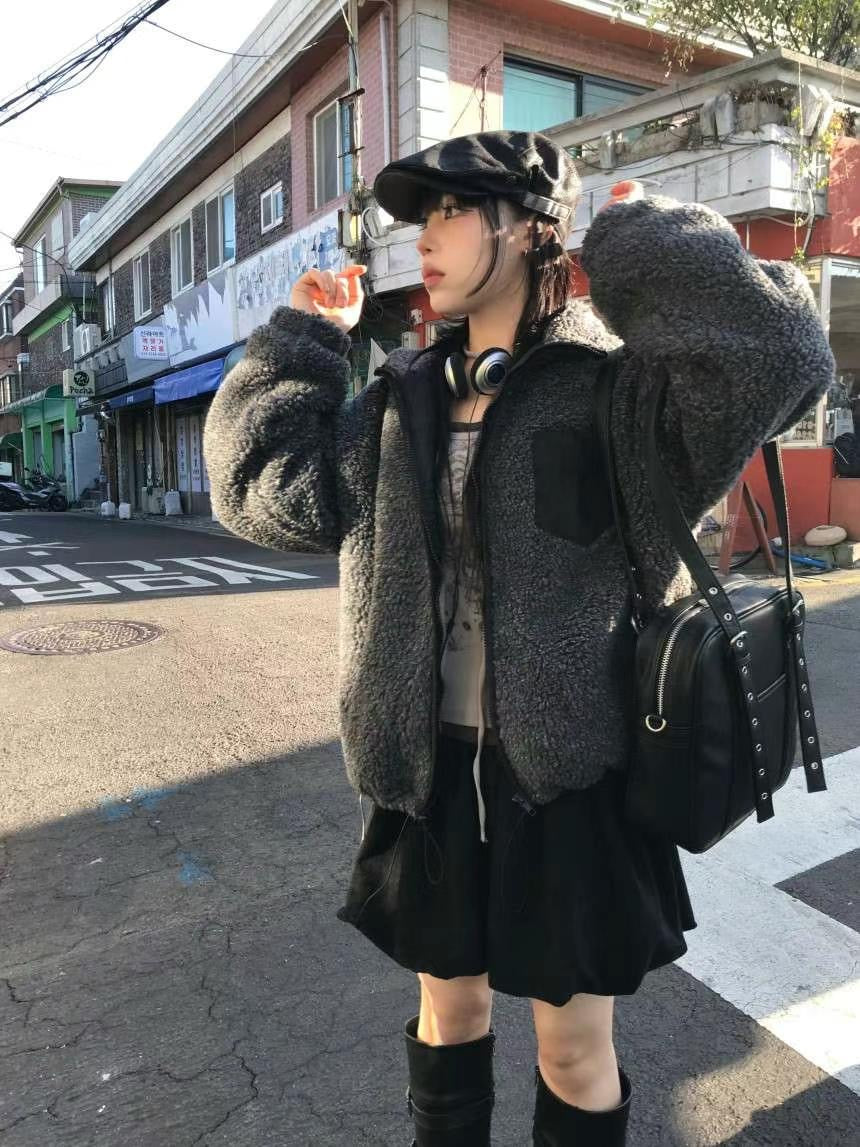 羊羔毛夾棉外套