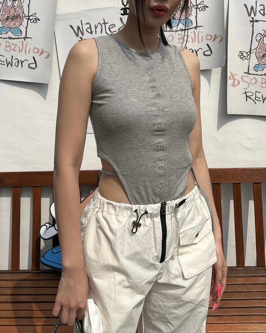 親膚後背露腰背心